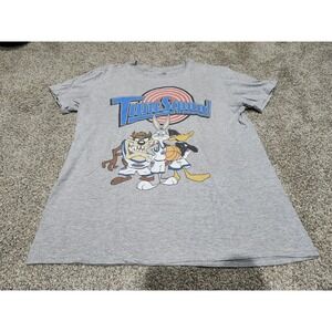 SPACE JAM - TUNE SQUAD - Daffy Duck, Bugs Bunny, Taz Gray T-shirt, Mens L